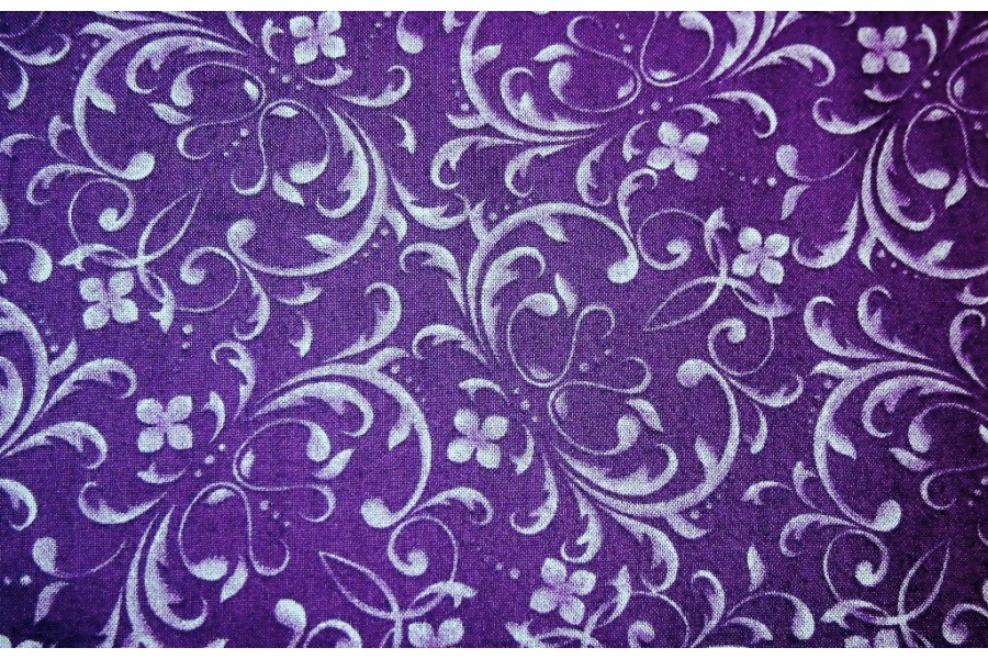10cm Baumwolldruck Fresh Lilacs Ranken lila (Grundpreis € 12,00/m)